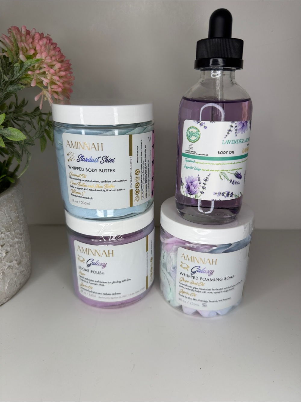 AMINNAH Galaxy Lavender Bundle set